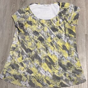 Ricki's Yellow and Gray Abstract Blouse